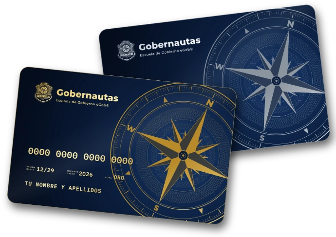 Tarjetas de membresía Gobernautas en oro y en plata